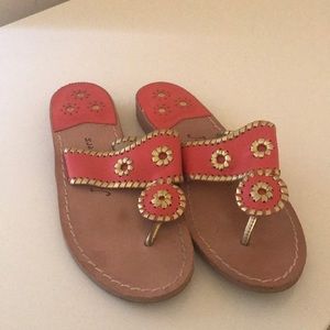 Jack Rogers - coral and gold - Size 7